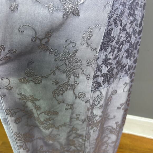 Citron Santa Monica dress small long silver metallic India damask laganlook - Picture 12 of 13